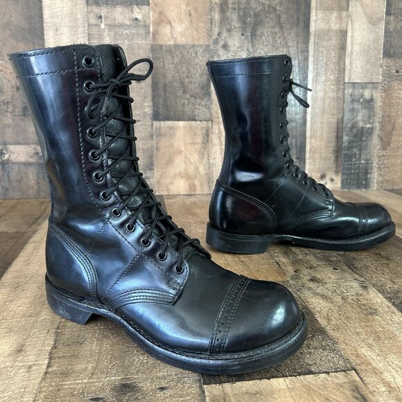 Corcoran 1500 Black Lace Up Jump Boots Mens 8.5 E - Picture 2 of 12